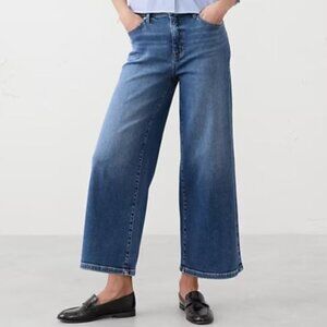 Banana Republic Wide Leg High Rise Cropped Jeans